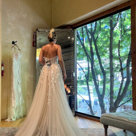 Austin Strapless Corset Tulle Wedding Gown Wtoo By Watters - Picture 7 of 7